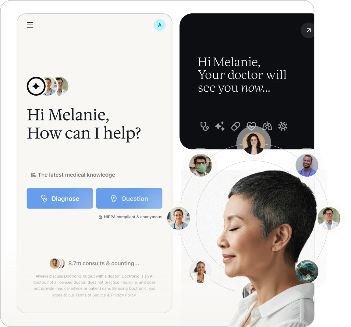 Preview of a Doctronic AI consultation on a phone